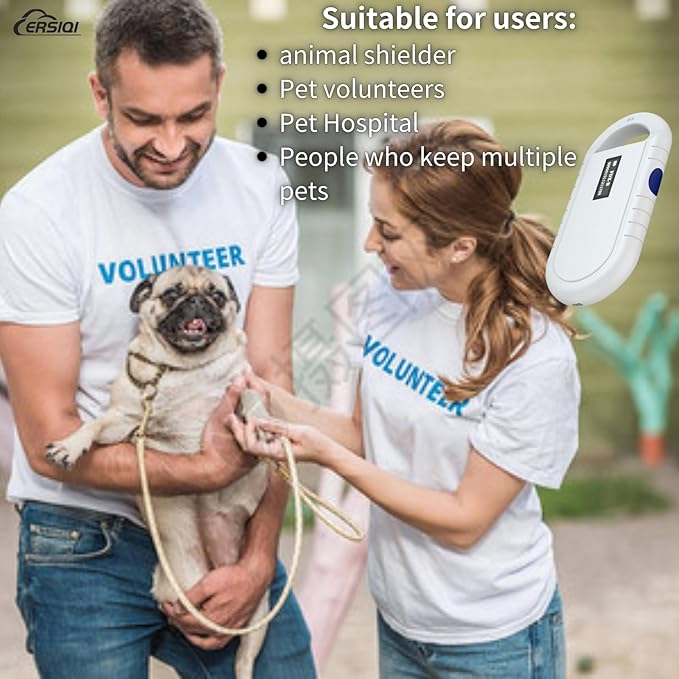 Pet Microchip Scanner Pet Trace Animal chip Reader for Dogs and Cats (Dual Frequency Rechargeable One Click Export of Data to PC) Supports ISO11784/ISO11785,FDXB,ID64 RFID PET160