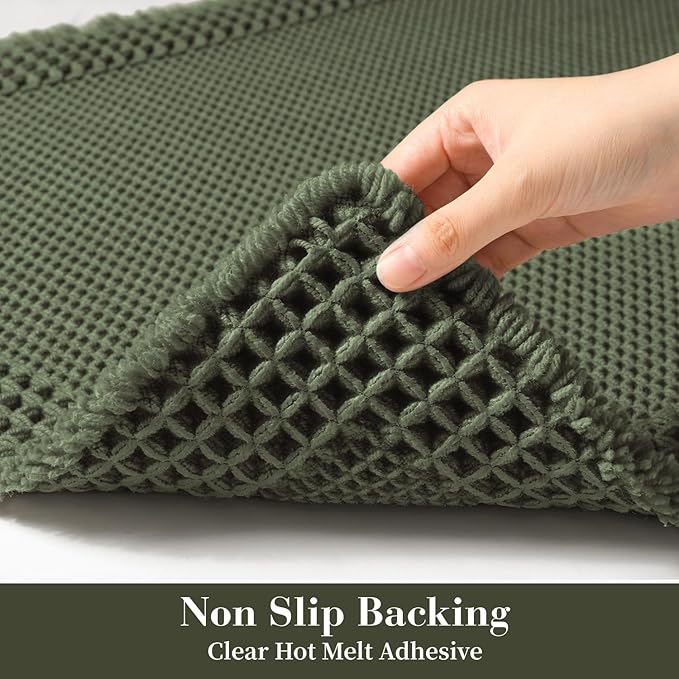 RESARE Waffle Bathroom Runner Rugs, Super Absorbent Bath Mat Non Slip Washable
