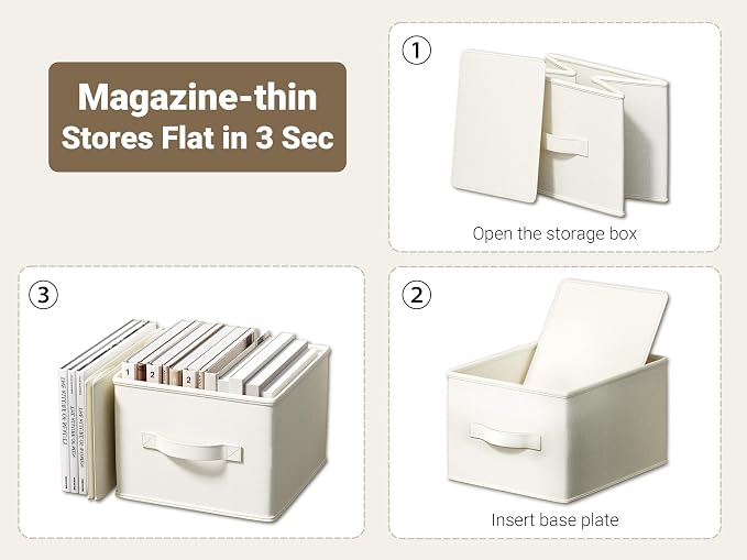 3 Pack Fabric Storage Bins for Shelves | 14¾" L*10¼" W*8¼" H Closet Storage