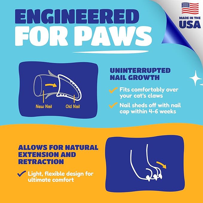 Soft Claws Safe Scratch-Free Solution for Cats - CLS (Cleat Lock System), Size: Medium, Color: Purple
