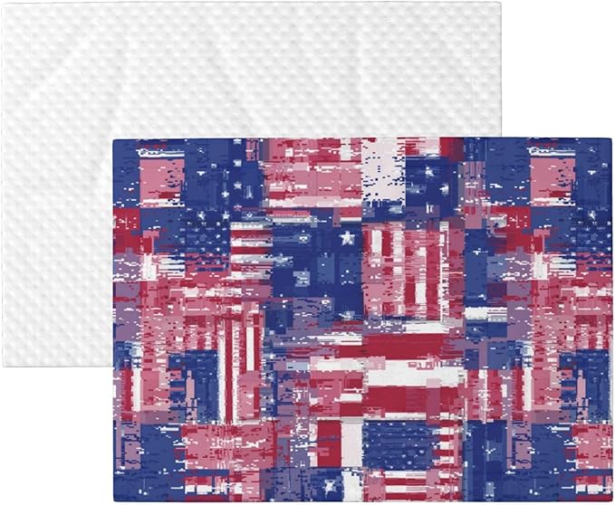 Two Sided Plush Pet Blanket for Crates Carriers Home Use, American Flag and Colored Balloons, Reversible Throw with Cozy Dot Fabric and Silky Reverse for Small Large Pets