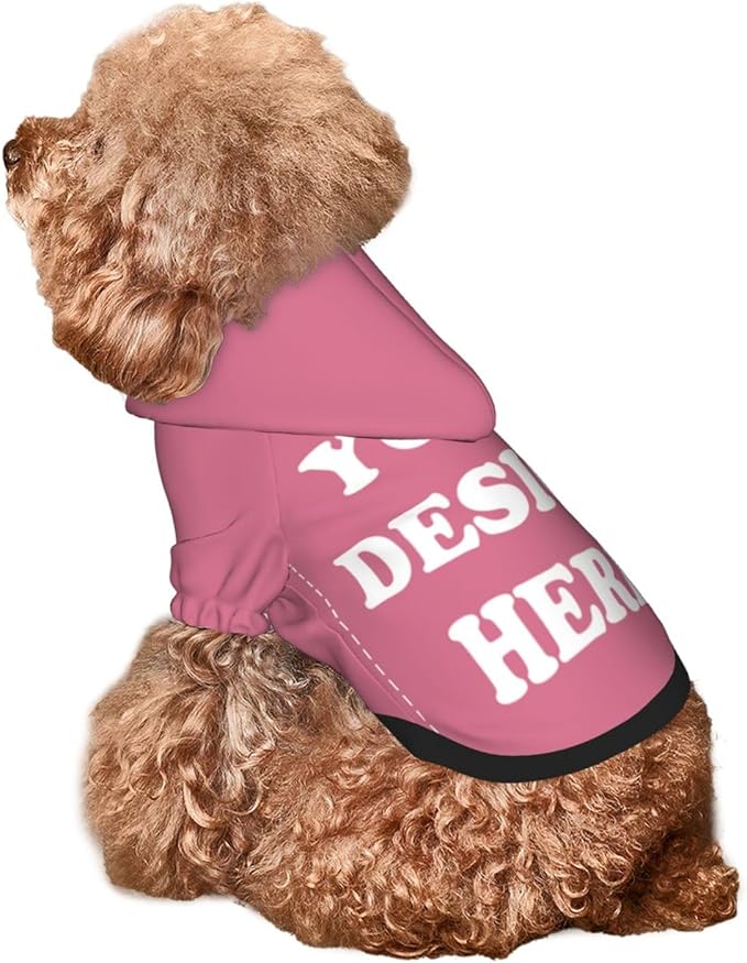Personalized Chihuahua Dog Hoodie, Custom Pet Warm Sweatshirt Costume with Name Number Photo, Customize ID Clothes for Pupppy Kitten Dogs Cats, DarkPink, XL
