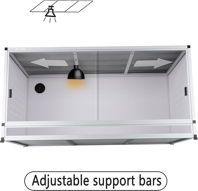 Stackable PVC Reptile Enclosure 40''x16''x16'' ToxiRium Space Efficient Large Reptile Tanks 44 Gallons for Bearded Dragon Gecko Lizard Snake, Wide Vivarium with Sliding Doors Lock-2pcs with spacers