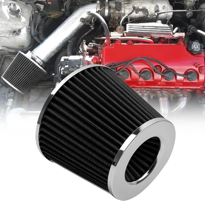 RYANSTAR 89mm 3.5" High Flow Round Tapered Cone Cool Air Filter Cleaner