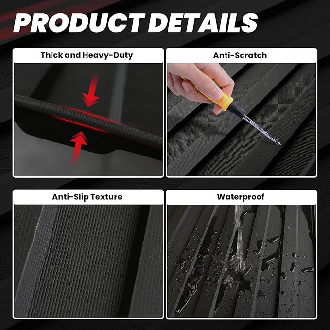 LASFIT Truck Bed Mat 2019-2026 for Chevrolet Chevy Silverado 1500 | GMC Sierra 1500 (Only Fit 6.6FT Bed), Bed Liner for Chevy Silverado GMC Sierra 1500, Not Fit Optional CarbonPro Bed