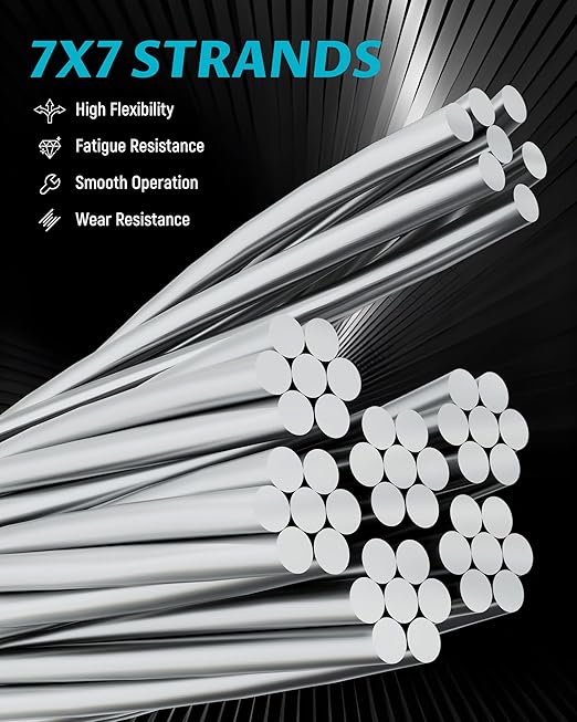Lichamp 450FT 1/8" Stainless Steel Wire Rope Cable, Aircraft 316 SS Braided Steel Wire Thin Metal Cable Hardware for Deck Railing Handrail Safety System, SSC450