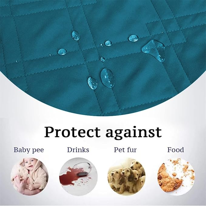 Dog Bed Cover Waterproof Microfiber Quilted Mattress Cover Pet Mat Silicon Non Slip 9 Size Furniture Protectors for Bed Sofa Couch (76 x 127 cm/30 x 50 in,Deep Blue)