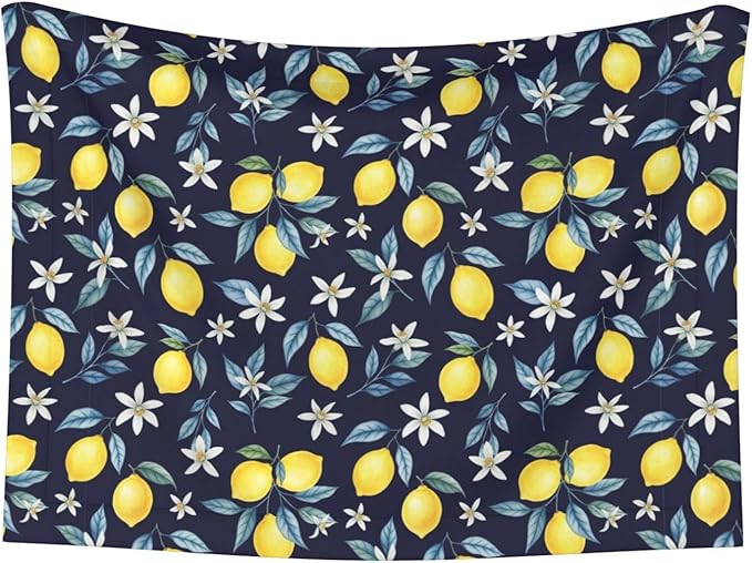 Pet Blanket for Travel and Home, Citrus Fruit Flower Lemon Green, Reversible Plush Dot Design with Soft Grip Texture on One Side Perfect for Car Seats Moving Vehicles