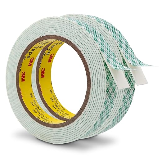 Double Sided Foam Tape 0.75" x 10Ft 2 Pack White Double Coated Urethane Adhesion Polyurethane Tape for Bonding Attaching Mounting Interior Signage Nameplates DIY Card