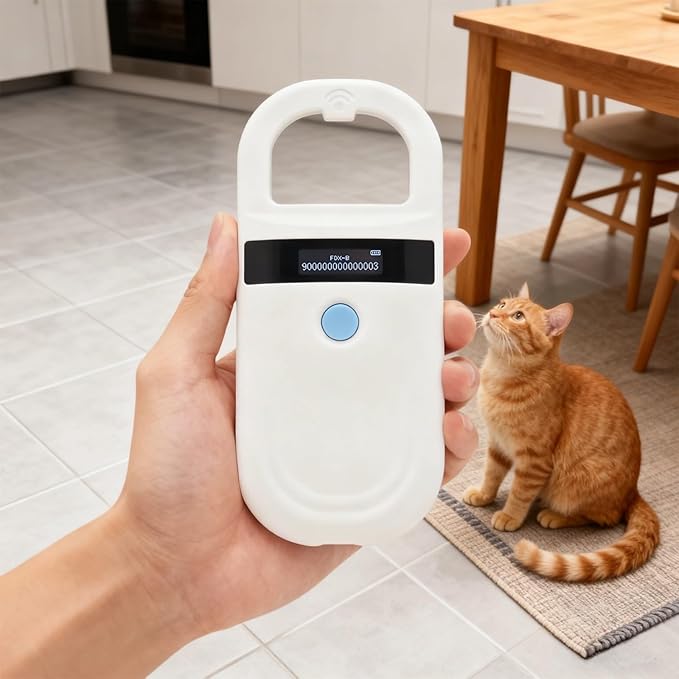 Pet Microchip Scanner, Handheld 134.2Khz Reader, Emid Fdx-B Compatible, 0-15 Cm Read, OLED