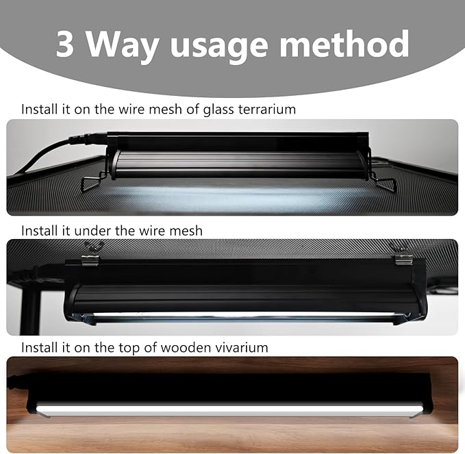 T5 UVB Lighting Combo Kit for Reptiles,24W Light Fixture with Desert 5.0 T5 UVB Light Bulbs Terrarium Hood Heat Lamp for Breaded Dragon,Turtle,Frog,Lizard,Tortoise,Gecko,Snake