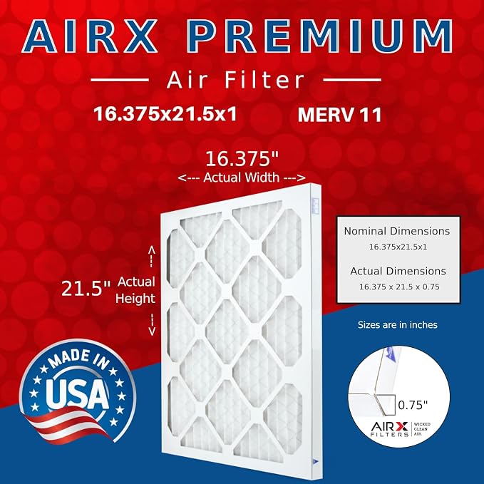 AIRx Filters WICKED CLEAN AIR 16.375x21.5x1 MERV 11 Electrostatic Pleated Air
