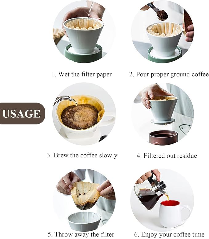 1-2 Cup White Coffee Filters, Small Coffee Maker, Single Serve Coffee Pot