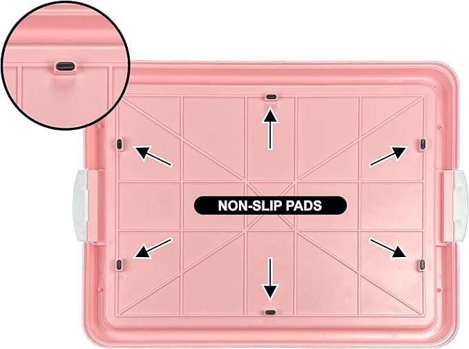 Dog Pee Pad Holder, Puppy Potty Training Tray 22.5”X16.5” for Small Dogs (Pink)