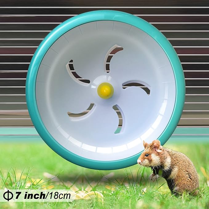 Hamster Wheel,Super Silent Hamster Exercise Wheels,Adjustable Stand Hamsters Exercise Wheels,Quiet Running Wheels,7 inch Rat Wheel for Hamsters Mice Or Other Small Animals (7 in Blue)