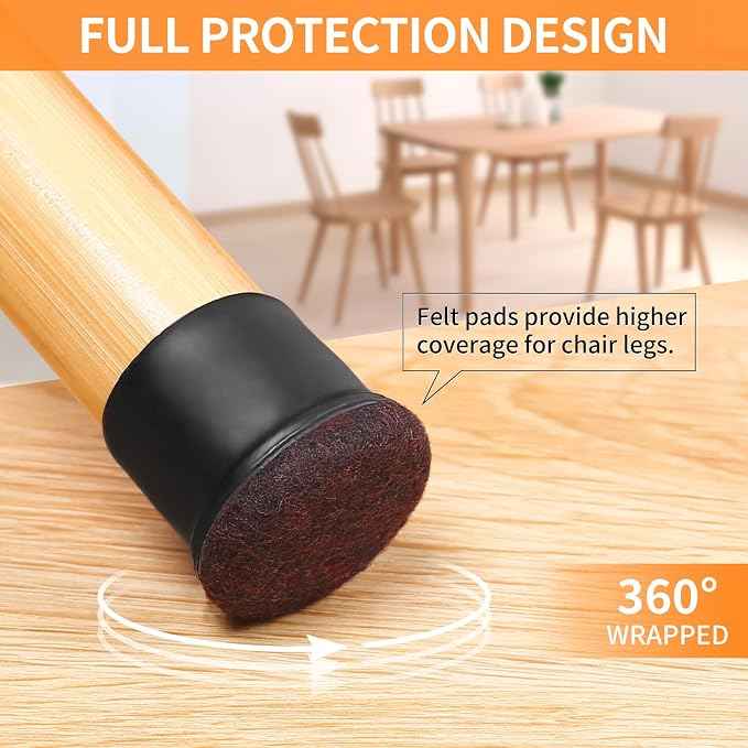 Ezprotekt 8 Pcs Extra Large Chair Leg Protectors