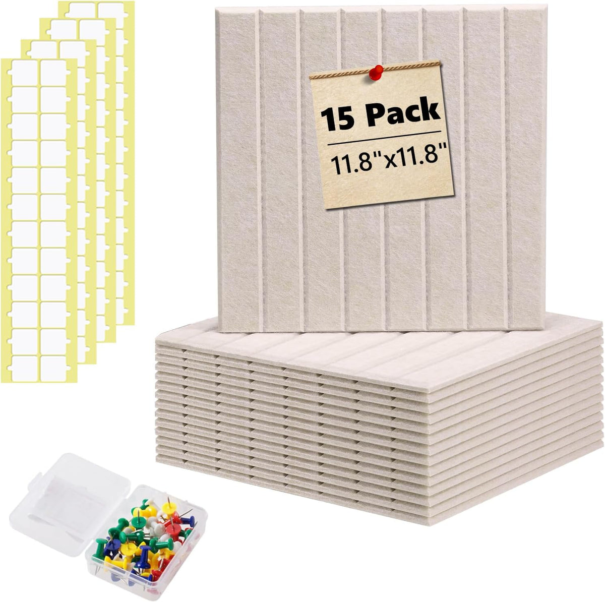 Large Bulletin Board 59" X 36" Cork Boards for Wall Alternative 15 Pack Oatmeal Fine-Stripe Felt Bulletin Board 96 Safe Adhesive 35 Push Pins for Office School Home Room Decor