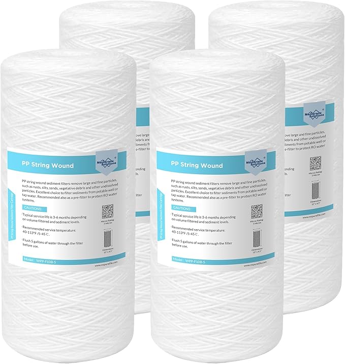 Membrane Solutions 5 Micron 10""x4.5"" String Wound Whole House Water Filter