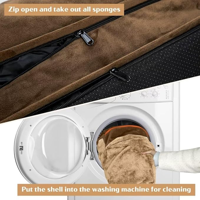 Comfort Expression Orthopedic Dog Bed for Extra Large Dogs 42x30 Inch, Waterproof Supportive Egg Crate Foam XL Pet Bed with Removable Bolsters, Dog Couch with Washable Cover & Non-Slip Bottom, Brown