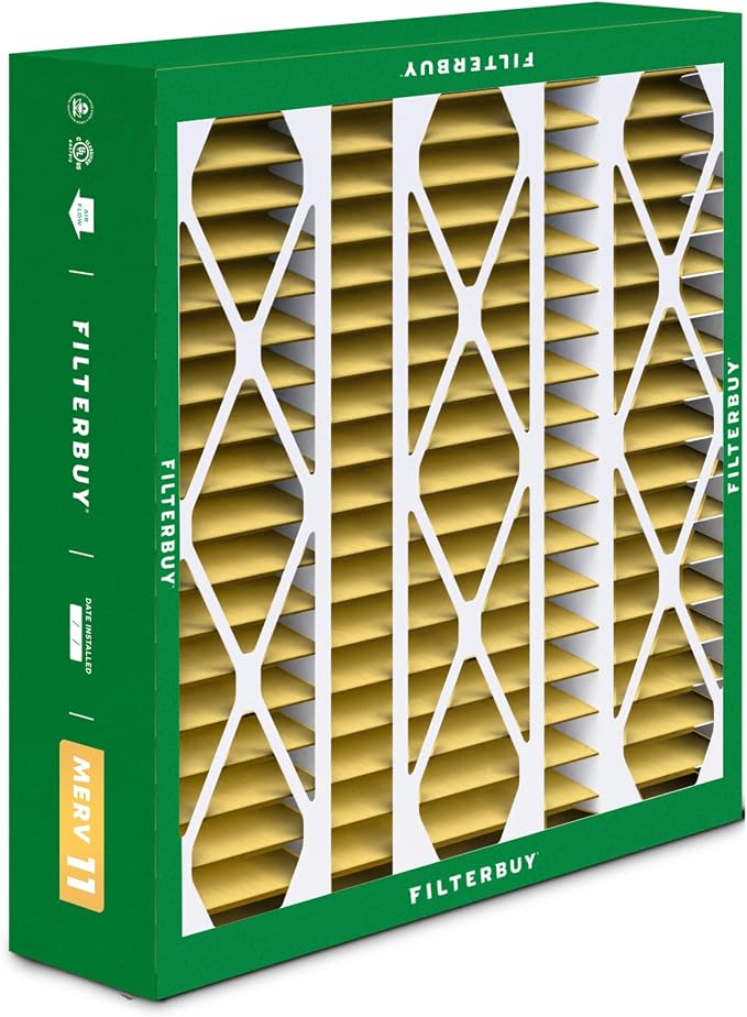 Filterbuy 20x25.25x3.5 Air Filter MERV 11 Superior Pet & Allergy Defense