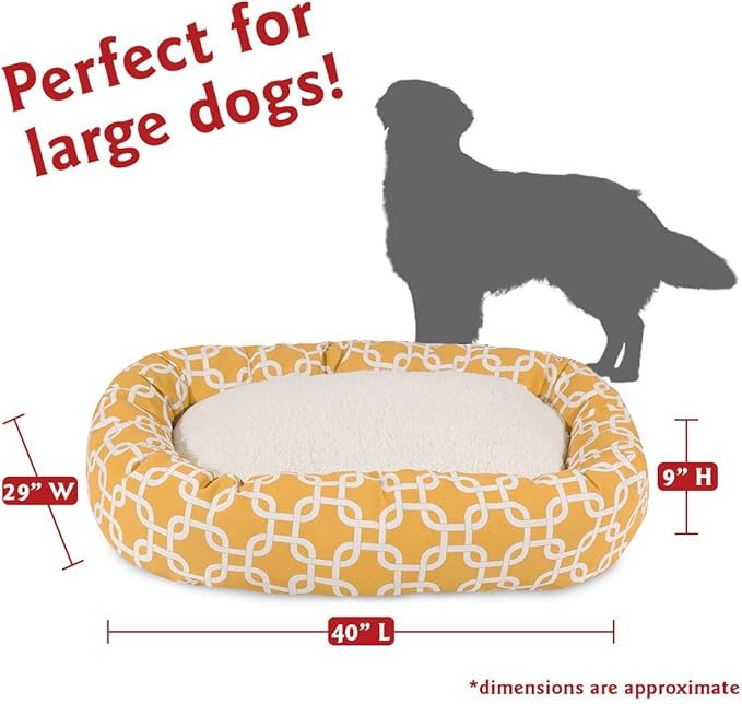 Majestic Pet Links Sherpa Bagel Bed, Large, Yellow