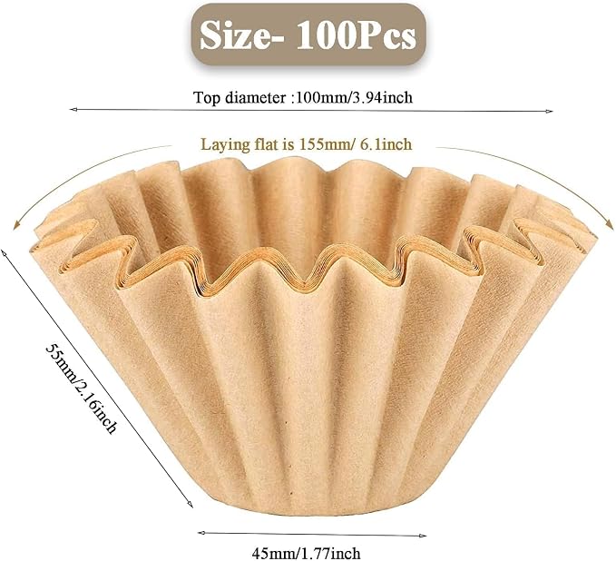 1-2 Cup Brown Coffee Filters, Small Coffee Maker, Single Serve Coffee Pot