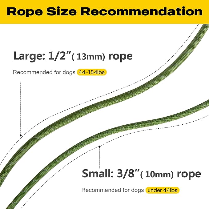 Fida Durable Slip Lead, 6 FT x 1/2" Heavy Duty Loop Leash, Comfortable Strong Rope for Large, Medium Dogs, No Pull Pet Training with Highly Reflective, Green