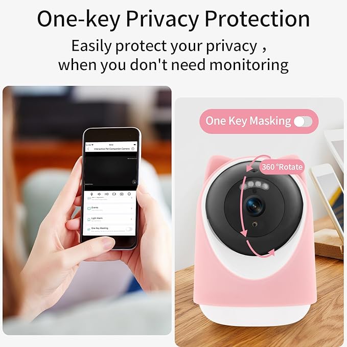 4MP 2.4/5GHz WiFi Pet Camera with Laser Toy, Night Vision & Motion Detection Alerts - APP Remote Control Interactive Device for Dog & Cat Monitoring (Indoor Security Camera)