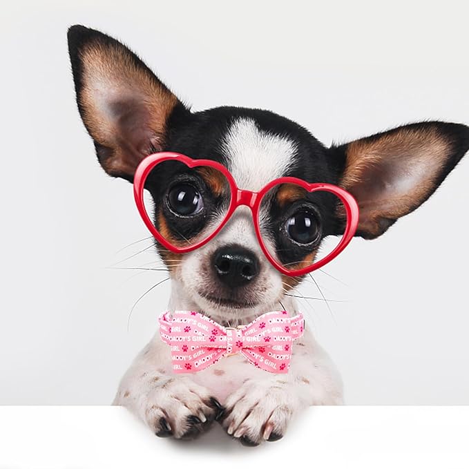 Lionheart glory Dog Bow Collar Valentine's Day Dog Collar for X-Large Dogs, Pink Dog Collars with Bowtie Spring Dog Collar Pet Collar Bows