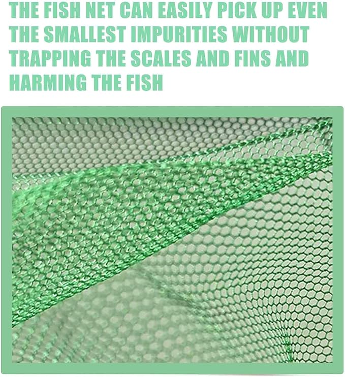 Aquarium Fishing Net Fish Tank Cleaning Tools Fine Mesh Net with Long Handle Green 8 Inch