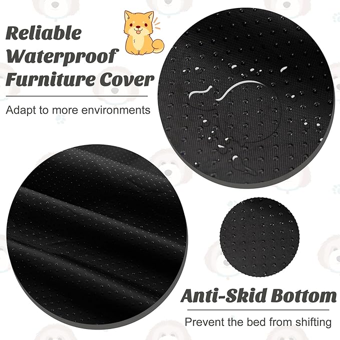 Giantex Calming Dog Bed - Fluffy Plush Pet Bed for Couch, Removable Washable Cover, Soft Neck Bolster, Dog Sofa Bed Furniture Protector Mats for Dogs Cats (Dark Gray, Medium - 44'' x 40'' x 7'')