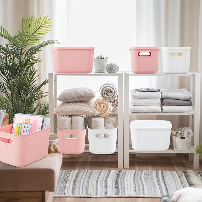 Hoolerry 8 Pieces Colorful Storage Bins
