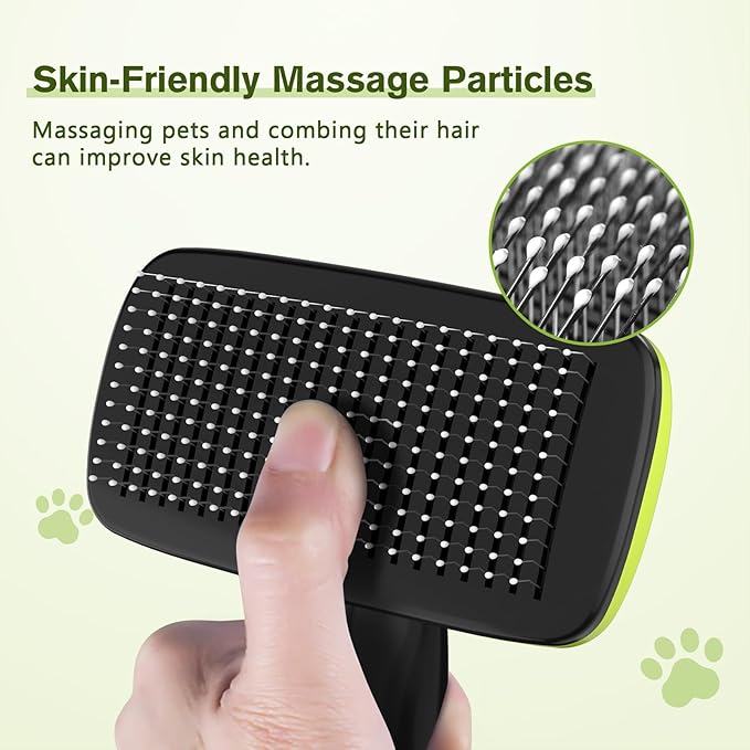 Pecute Self-Cleaning Slicker Brush for Dogs, Cats, Lightweight Dog Brush for Shedding Massaging Grooming, Cat Brush Gently Removes Loose Fur Undercoat for Small Dogs Cats Rabbits of All Hair Types