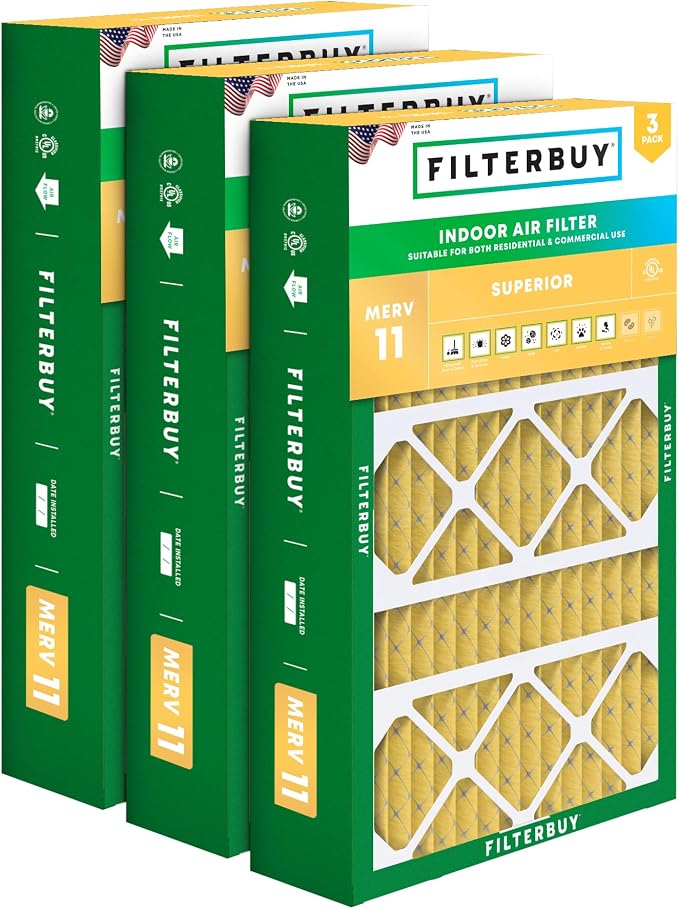 Filterbuy 15.75x27.63x3.50 Air Filter MERV 11 Superior Pet & Allergy Defense