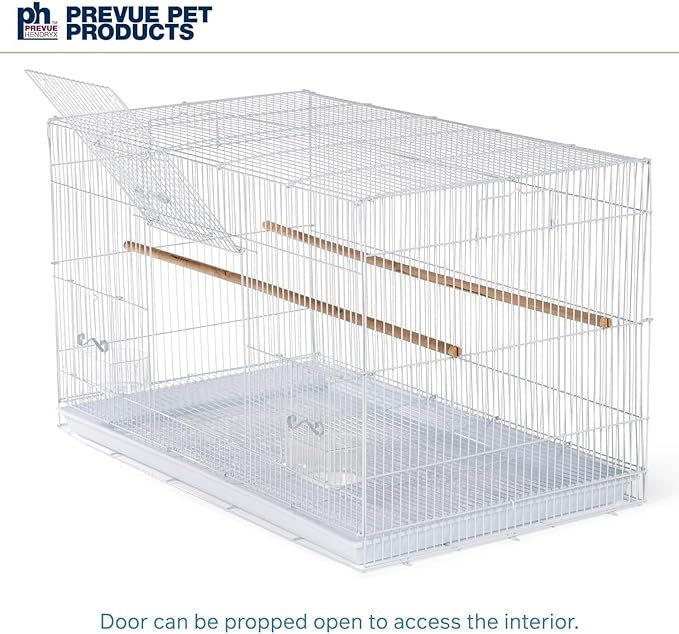 Medieval Moods Flight Bird Cage with Castle-Inspired Design, Spacious Interior, Durable Construction, and Ample Room for Birds to Fly, Play White