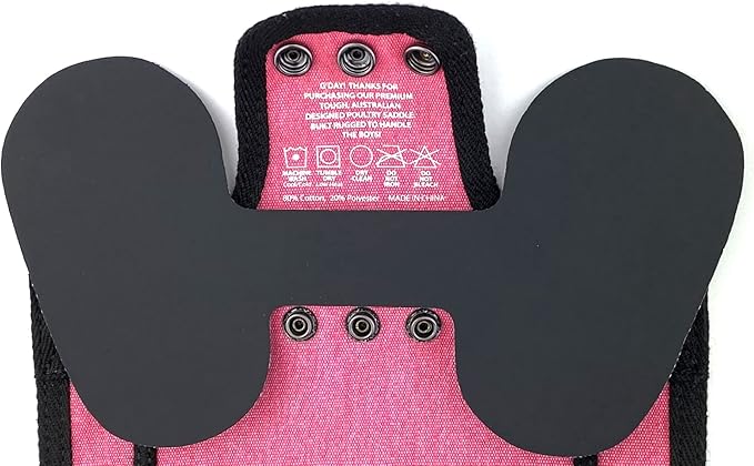 DOWN UNDER OUTDOORS 4 Pack Medium-Large Saddles with Adjustable Straps, Poultry Saver, Protector, Apron, Supplies, Care Products (Pink)