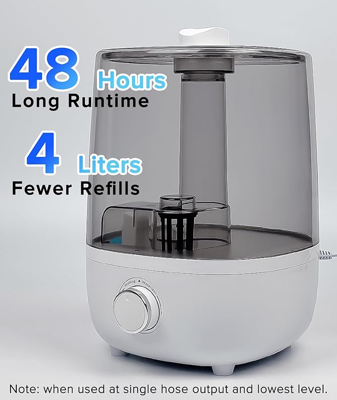 Reptile Fogger Humidifier Fog Machine Mister with 4L Visible Tank，with Dry-Run Protection Compatible with All Terrariums and Enclosures, Ideal for Reptiles/Amphibians/Plants/Herps/Vivarium/Moss