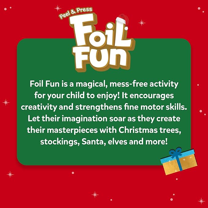Skillmatics Foil Fun – Mess-Free Holiday Art & Craft Kit for Kids, DIY Creative Activity, Travel Game, Stocking Stuffer & Christmas Gift for Boys & Girls Ages 4, 5, 6, 7, 8, 9