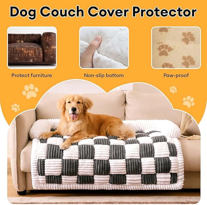 Dog Couch Cover Protector, Pet Couch Covers for Sofa, Washable Pet Bed Couch Cover, Pet Friendly Sofa Cover for Large Dogs, Furniture Protector Pet Sofa Mat for Dogs and Cats, with Anti-Slip Bottom
