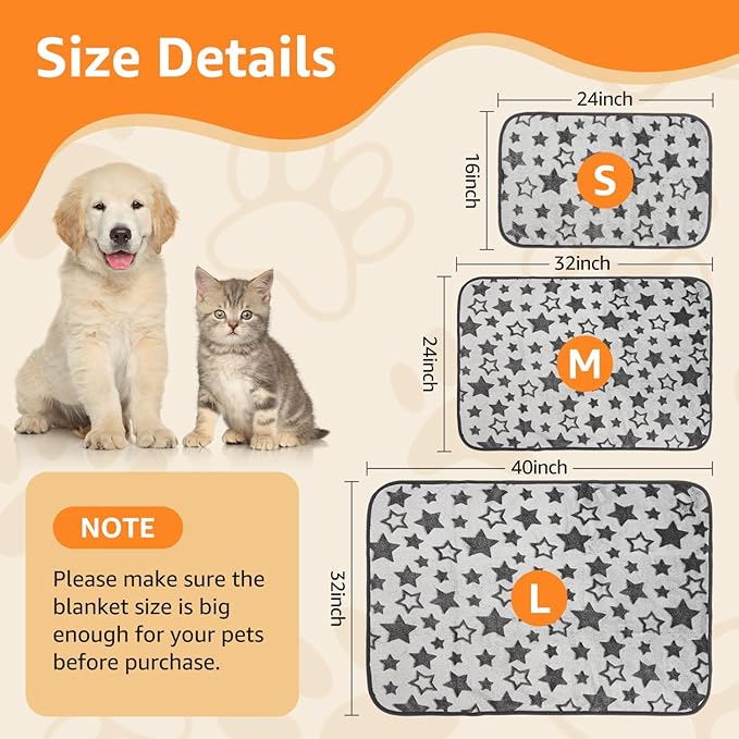 Nobleza Waterproof Dog Cat Blanket Set - 3PCS Warm Soft Pet Bedding for Sofa, Indoor Sleep, Furniture Protector, Outdoor Car - Puppy Winter Reversible Sherpa Fleece for Large Medium Small Pets