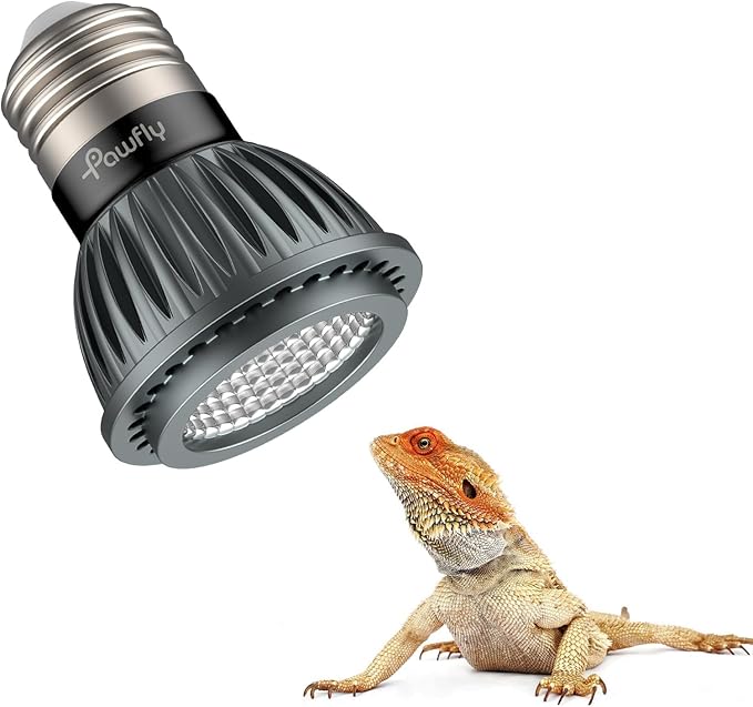 Pawfly UVB Light for Reptiles, 3 W 10.0 UVB Bulb, Desert Reptile UVA UVB Lamp for Calcium & Vitamin D3 Synthesis, High Intensity LED Lamp for Bearded Dragon, Tortoise & Lizard