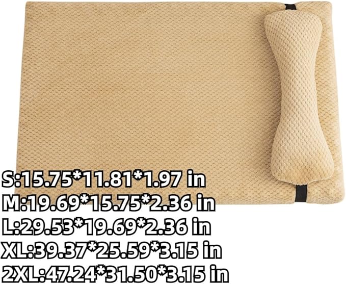 Dog Bed for Small Medium Large Dogs, Dog Mattress with Removable Pillow for Crate Kennel, Sofa Dog Bed, Super Soft Pet Bed for Dogs and Cats, Pet Beds & Furniture (Brown,X-Large)