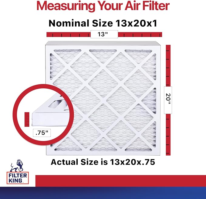Filter King 13x20x1 Air Filter | 6-PACK | MERV 11 HVAC Pleated A/C Furnace