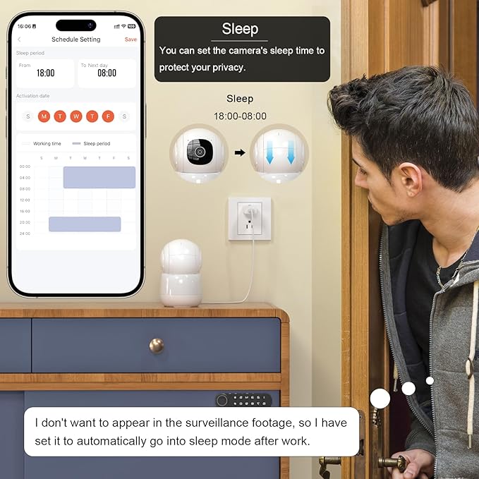 Camera for Home Security, 4MP Pet Camera with Speaker for Dog/Cat, WiFi Camera Indoor Wireless Home Security with Phone App, Auto Tracking/Super Night Vision/2 Way Talk, Cloud/SD Card Storage