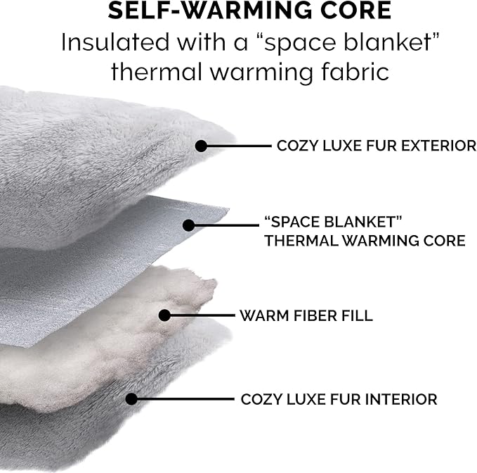 Furhaven 20" Round Self-Warming Pet Bed for Indoor Cats & Small Dogs, 100% Washable, For Pets Up to 20 lbs - Hi Lo Plush Luxe Faux Fur Cuddler - Gray, Small