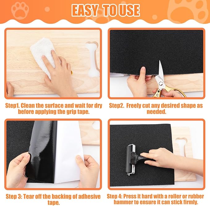 Pet Nail Self Adhesive Replacement Emery Paper Fits Most Dog Scratch Pad Cat Litter Box DIY on The Places Where Pets Like to Scratch Alternatives to Cat and Dog Nail Clippers (10in*13ft, Black)