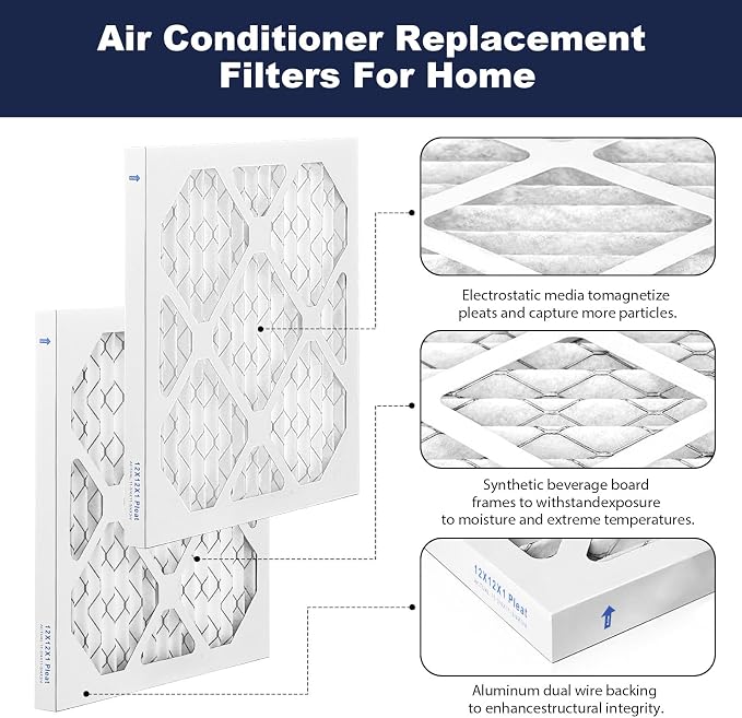 12×12×1 MERV 13 Furnace Air Filters