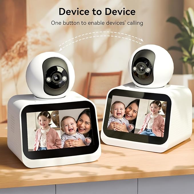 4.3" Smart Home Camera: 1080P HD Video, Two-Way Video Calling, and Motion Detection for Family & Pet Monitoring