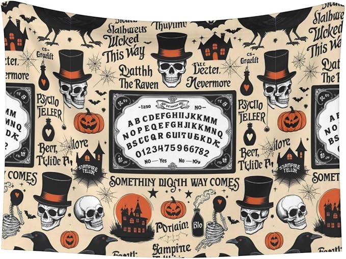 Reversible Plush Dot Pet Blanket, Halloween Witchcraft Witch Pumpkin Spider Web Bat Raven Magic Board Spirit Skull Skeleton Vintage Black, Ultra Soft Two Sided Throw for Dogs Cats Home Use Comfort