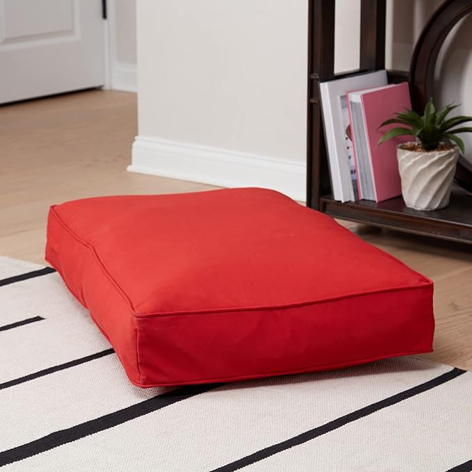Charlie Rectangle Indoor/Outdoor Pillow Style Dog Bed, Salsa, Small (24" x 36")